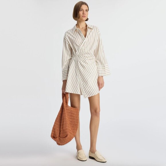 A.L.C "Madison" Striped Wrap Shirtdress, size 2 - Picture 9 of 9